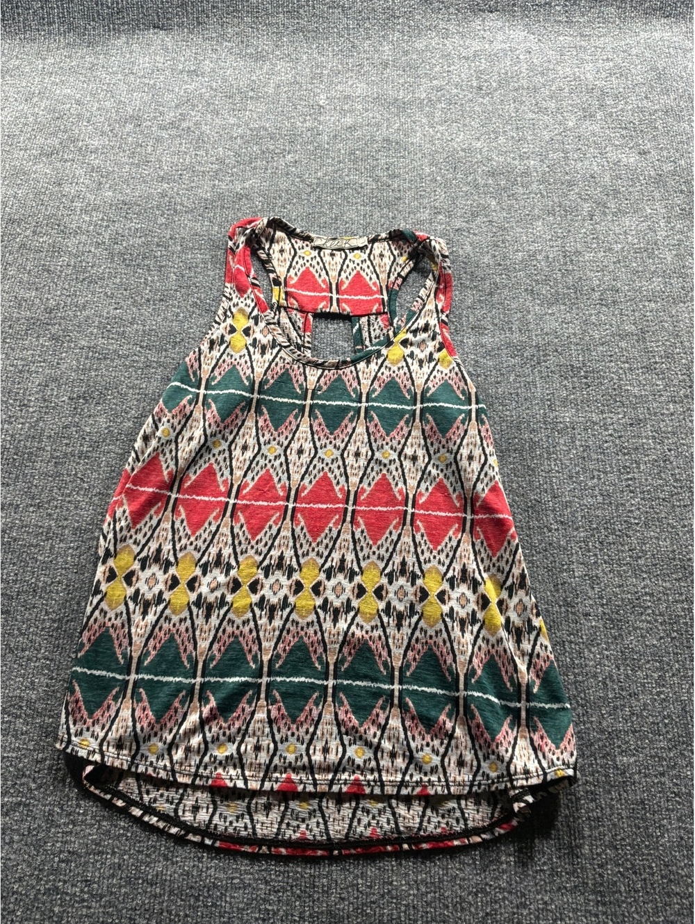 Lilikoi Women's Sleeveless Racerback Tank Top with Colorful Geometric Pattern